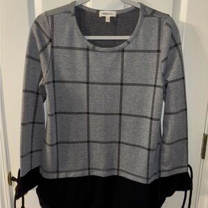 Hailey & Co. Black And Gray Plaid Long Sleeve Shirt Size Large Never Worn